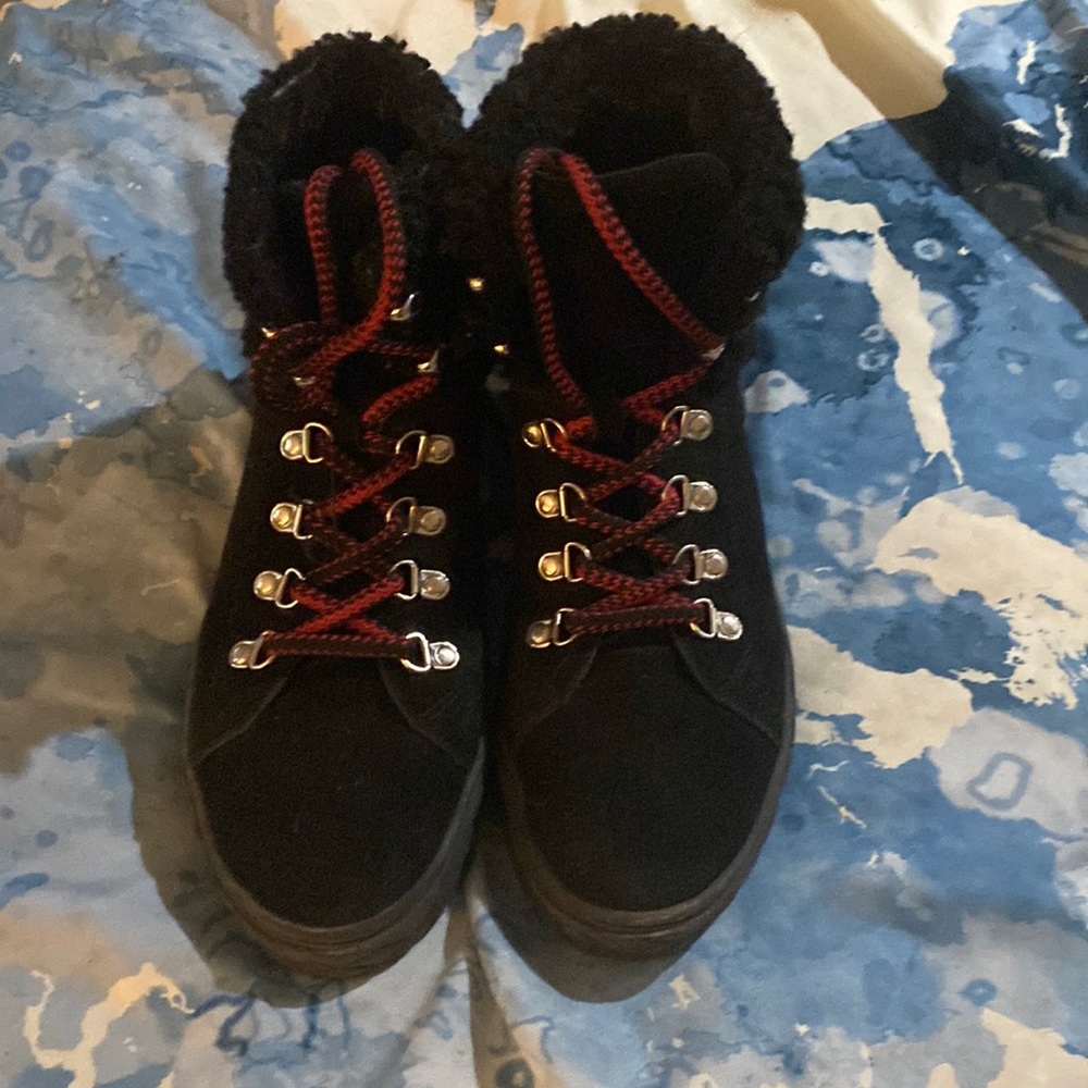 Marc Fisher Womens Leather Faux Fur Boots